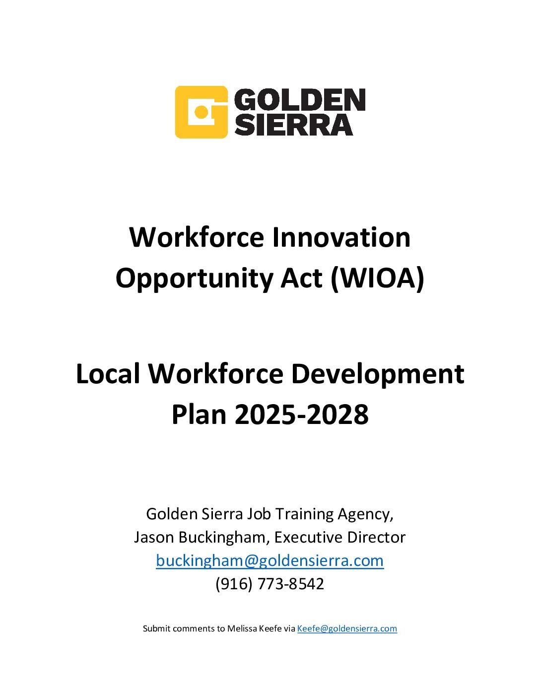 Local Workforce Development Plan 2025-2028 [final]